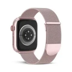 コンパチブル Apple Watch バンド　ステンレス留め金製 ピンク