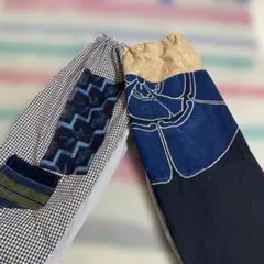 ハンドメイド骨董市バルーンパンツ刺し子ちくちくもんぺ絣藍染筒がきゆたん