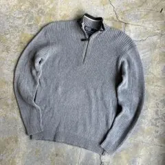 POLO Ralph Lauren コットンリネン ハーフジップニット グレー
