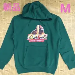 XLARGE トップス パーカー グリーン プリント ロゴ ゴリラ ポケット