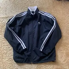 adidas ブラック ナイロンジャケット L