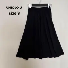 UNIQLO U メリノブレンドフレアスカート ウール混 ブラック S