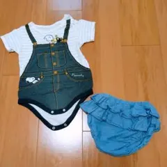 ピーナッツ　スヌーピー　カバーオール　パンツ　２点セット