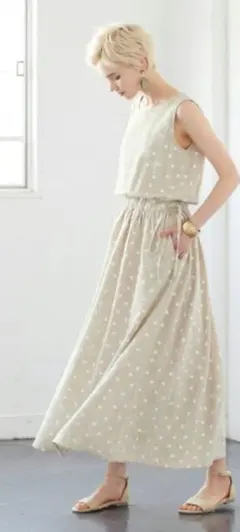 【本日削除最後】春物完売ドットマキシ！可愛い！最終値下げ欲しい方最後です！