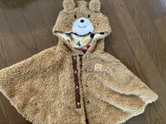 ミキハウスのクマのフード付きポンチョ