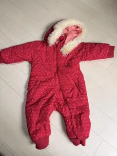 赤い水玉模様のベビーアウター 80cm