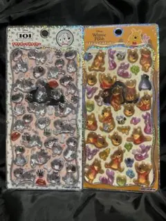 プチドロップステッカー 101匹わんちゃん プーさん 2種セット