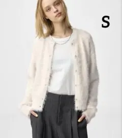 GU ツイーディーニットカーディガン S