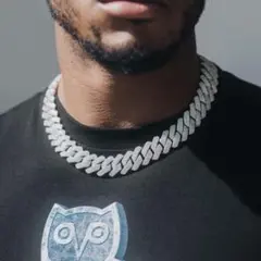 Glitter 22mm iced out cuban chain 100cmのサムネイル