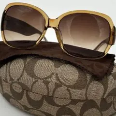 美品COACH コーチサングラスARIEL レディースブラウンシグネチャーケース 美品COACH コーチサングラスARIEL レディースブラウンシグネチャー