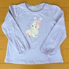 anyFAM ウサギ長袖カットソー 薄紫 120 130