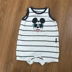 ミッキー ストライプロンパース　70cm