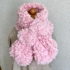 ハンドメイド ★キッズファーマフラー(ピンク)
