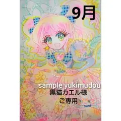 黒猫カエル様 9月ご専用 手描きイラスト オリジナル原画アザレアの魔法（536）