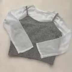 グレーのレイヤード　カットソー