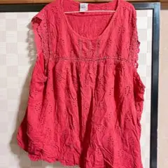 ✨️1点もの✨️ KNOW ROSE 赤い刺繍ノースリーブチュニック