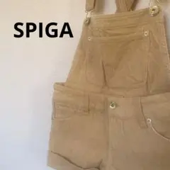 【SPIGA】サロペット オーバーオール　ショートパンツ　コーディロイ