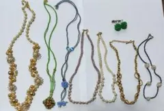 ビーズとパールのアクセサリー　8点まとめ売りハンドメイド