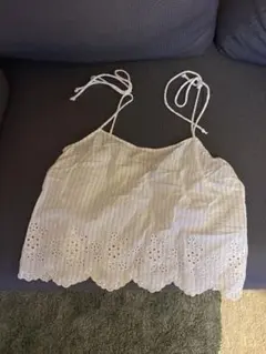 H&M ストライプ柄 刺繍 ビスチェ S