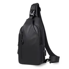 ブラック ボディバッグ ナイロン製防水 肩掛けバッグ 斜めがけバッグ