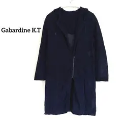 Gabardine K.T リネンロングカーディガン フード 紺のサムネイル