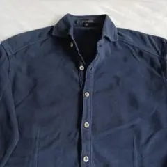 DESIGN WORKS ❕ネイビー ボタン付き 長袖シャツ❕長袖ポロ