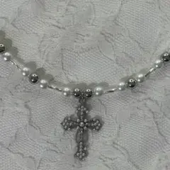 クロス十字架ハンドメイドネックレスY2Kフェアリーグランジウィッシュコア