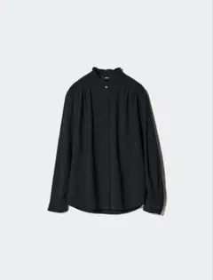 UNIQLO フリルブラウス 黒