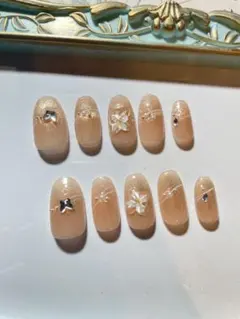 ベージュグラデーション ネイルチップ 10個セット