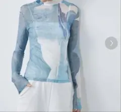 【ELOOPS】アブストラクトプリントシアートップス