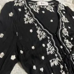 DHOLIC 刺繍入り ブラック ロングワンピース