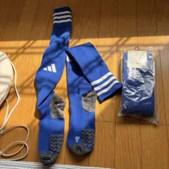 adidas サッカー　靴下　新品1 中古1 セット　青　フットサル　Ｍ