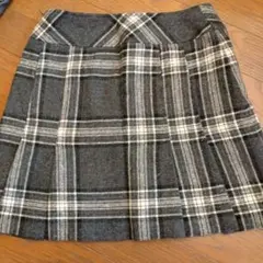 グレー系 チェック柄 プリーツスカート