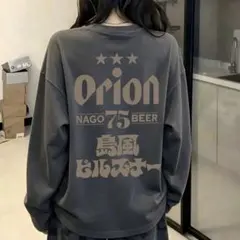 レディース　長袖Tシャツ　ダークグレー