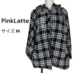 PINK-latte チェック柄フードアウター ドルマンスリーブ カジュアル