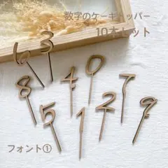 数字　ケーキトッパー　10本セット　誕生日　ハッピーバースデー　バースデー　木製