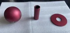 アルミ製レバーボール、シャフトカバー、パッキンディスク 赤 三和レバー互換