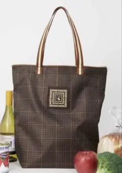 otonaMUSE 紀ノ国屋×ジャーナル　スタンダードチェック柄のお買い物バッグ