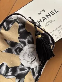 未使用　CHANEL 花柄ポーチ タッセル付き