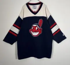 STARTER スターター MLB インディアンズ　刺繍ロゴ　七分袖　スウェットのサムネイル
