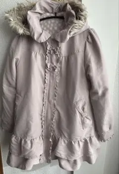 薄いベージュピンク フリル付きコート