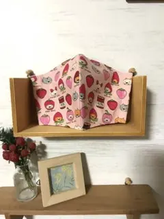 ストロベリー猫ちゃん ピンク ハンドメイドマスク 大人用