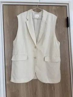 H&M アイボリー リネンブレンド ベスト