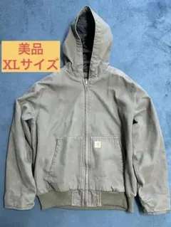 美品Carhartt/カーハート　キルティングライナー ダック フードジャケット