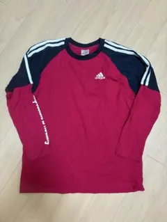 adidas 赤黒 ラグランスリーブ 長袖カットソー