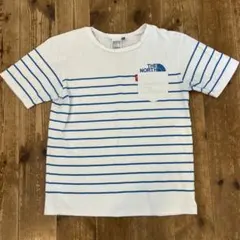 ザノースフェイス Tシャツ 半袖 ボーダー 青 ブルー ホワイト 綿