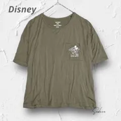 R3284【ディズニー】大きいサイズ/LL ミッキー刺繍ポケットTシャツ 半袖