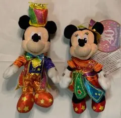 ディズニーランド 40周年 ぬいぐるみバッジ ミッキー ミニー