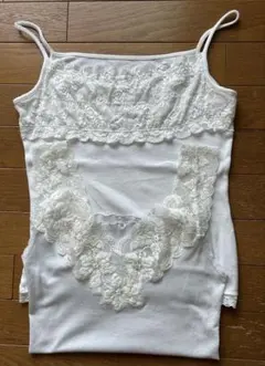 レース付きキャミソール2点セット　サイズS M