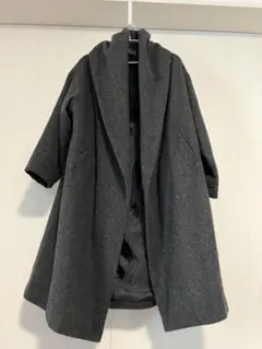 ミズイロインド グレー ウール混紡 ロングコートのサムネイル